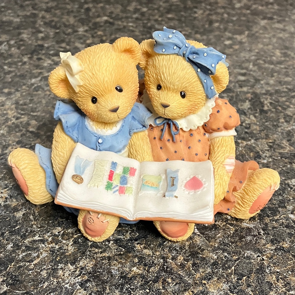 cherished teddies Roxie and Shelly sister bears. “What a story we share”